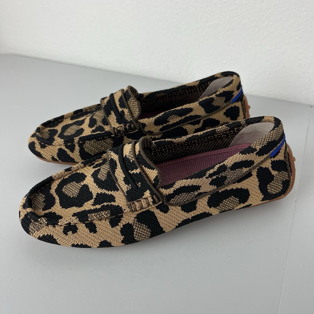 Rothy's Women's Size 5.5 The Driver Loafer Leopard Print Preppy Classic Career